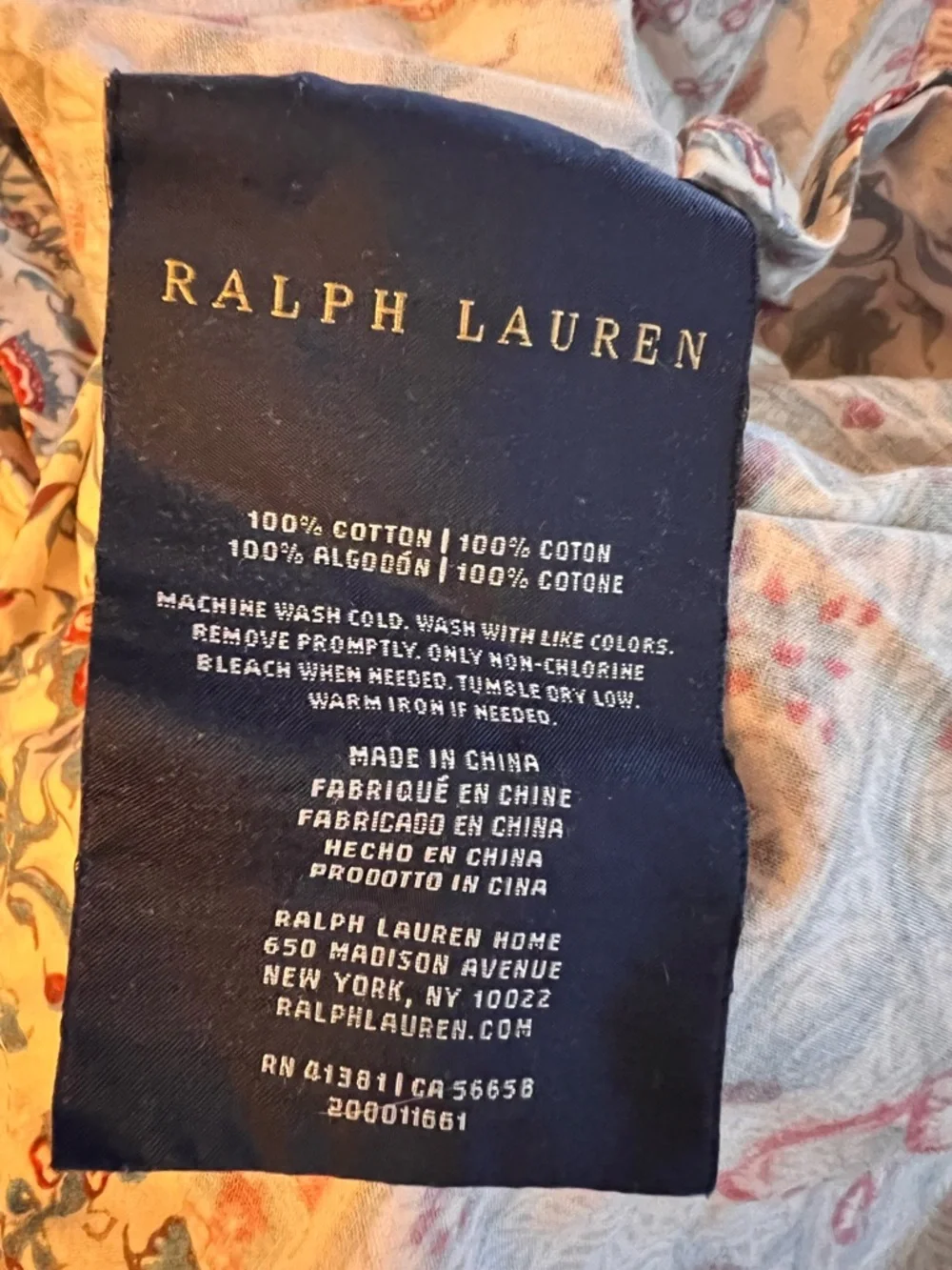 Ralph Lauren Belle Pointe Avah Cotton Queen Duvet Cover Floral Paisley
